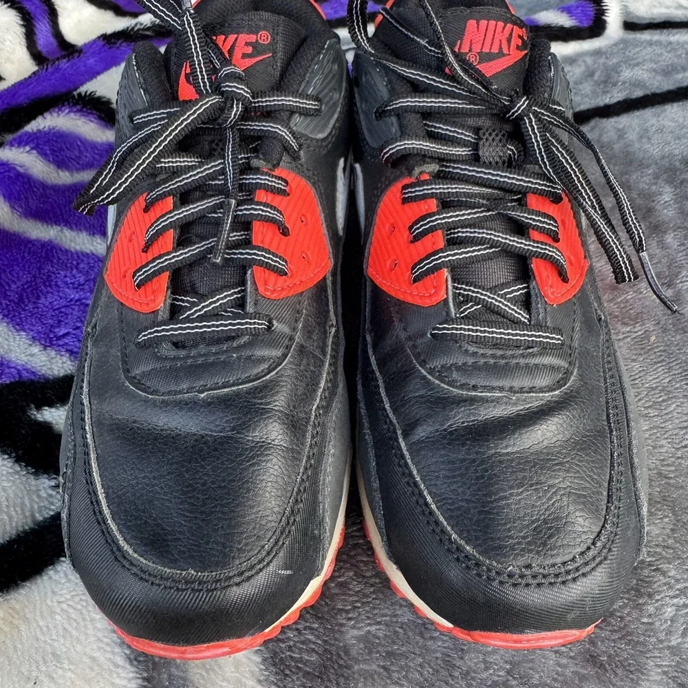 Size 4.5y - Nike Air Max 90 (GS) Infrared‎ gray Black 2013 (307793-080)